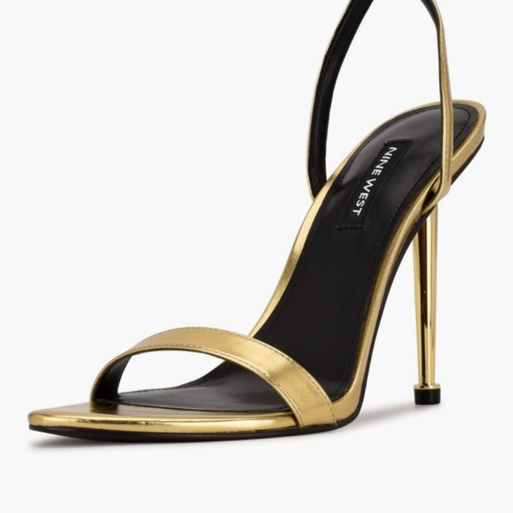 Nine West Black and Gold Stiletto Heels
